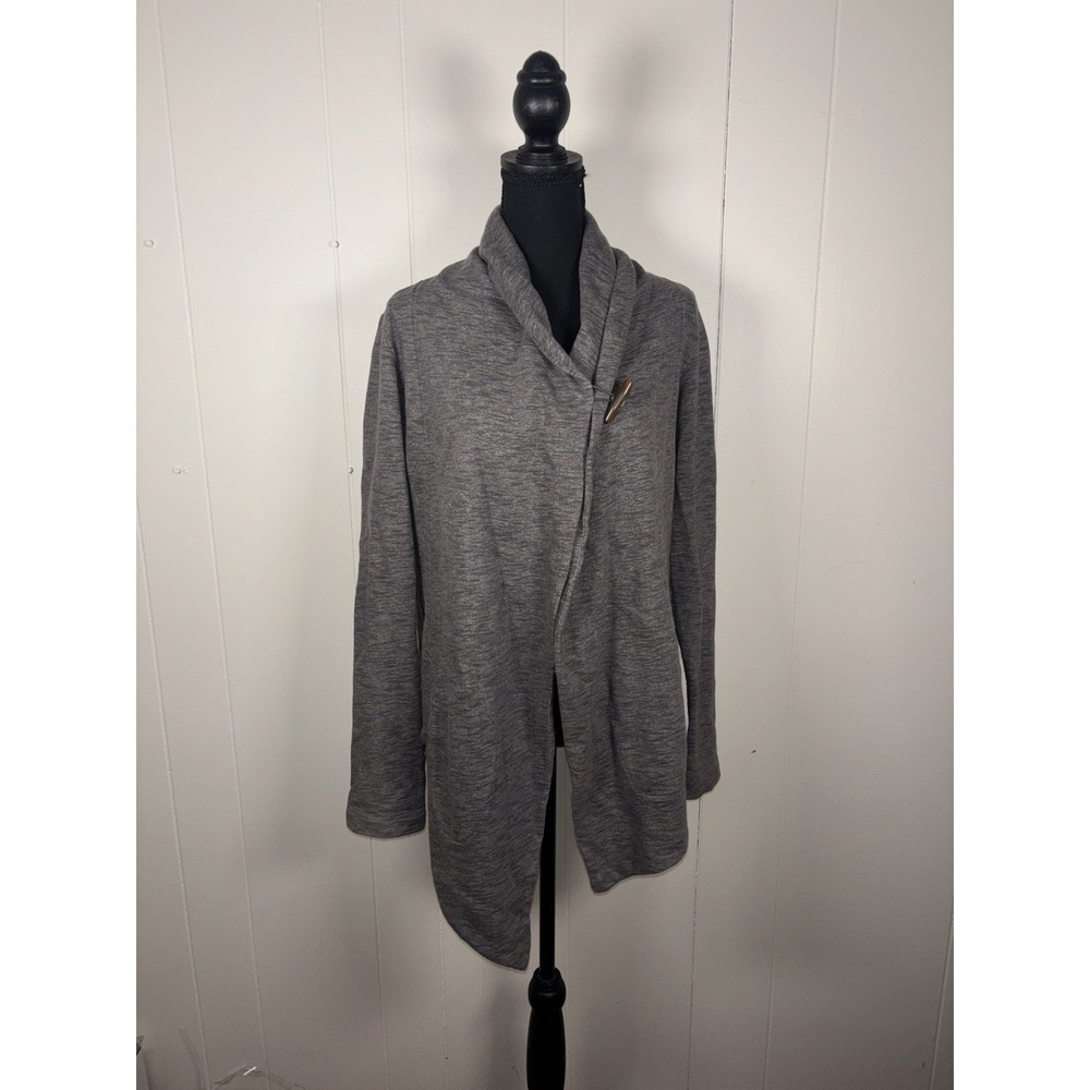 the north face button‎ shawl cardigan pockets gray small